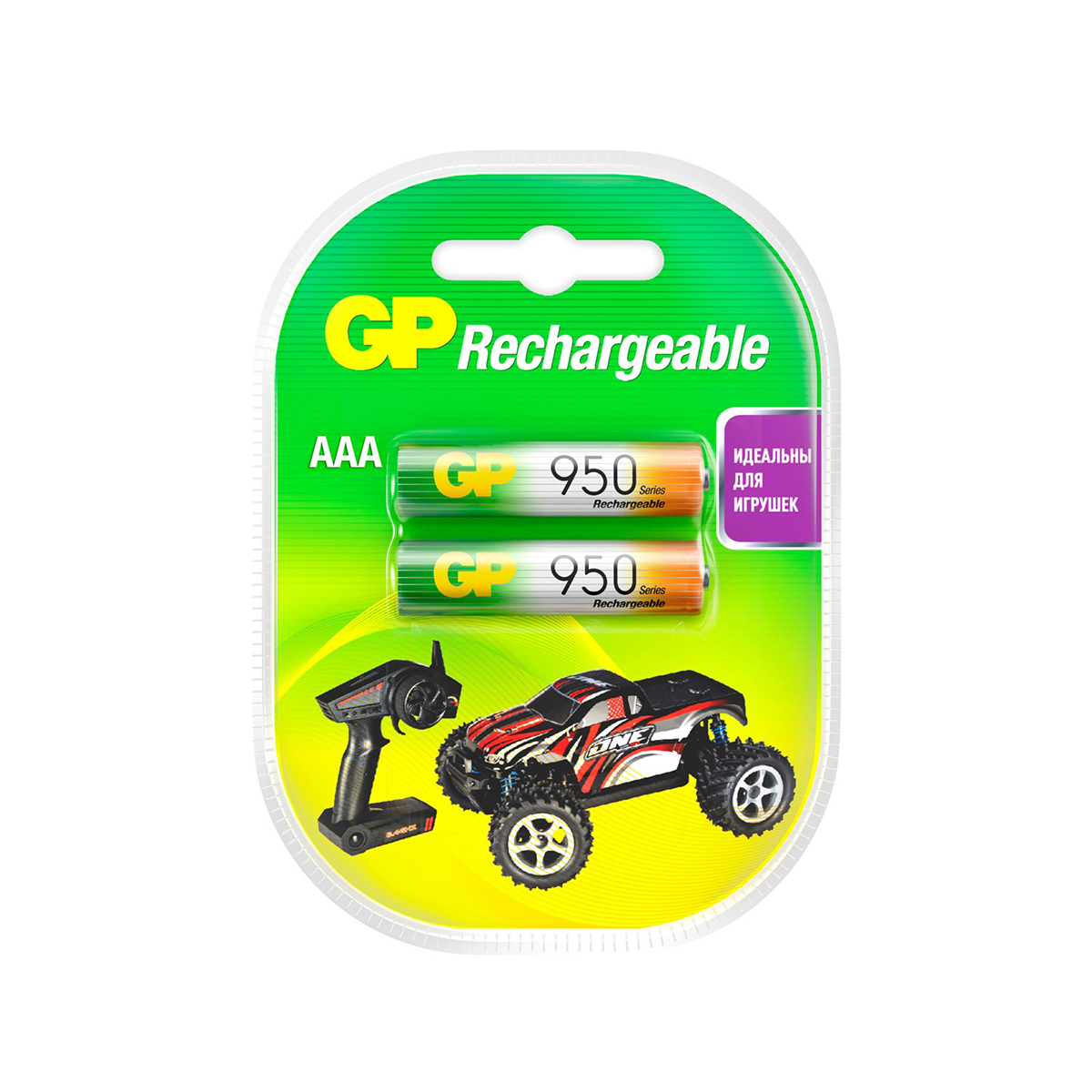 Аккумулятор GP Rechargeable 95AAAHC-2DECRC2, типоразмер ААА, 950 мАч, 1,2 В, 2 ш