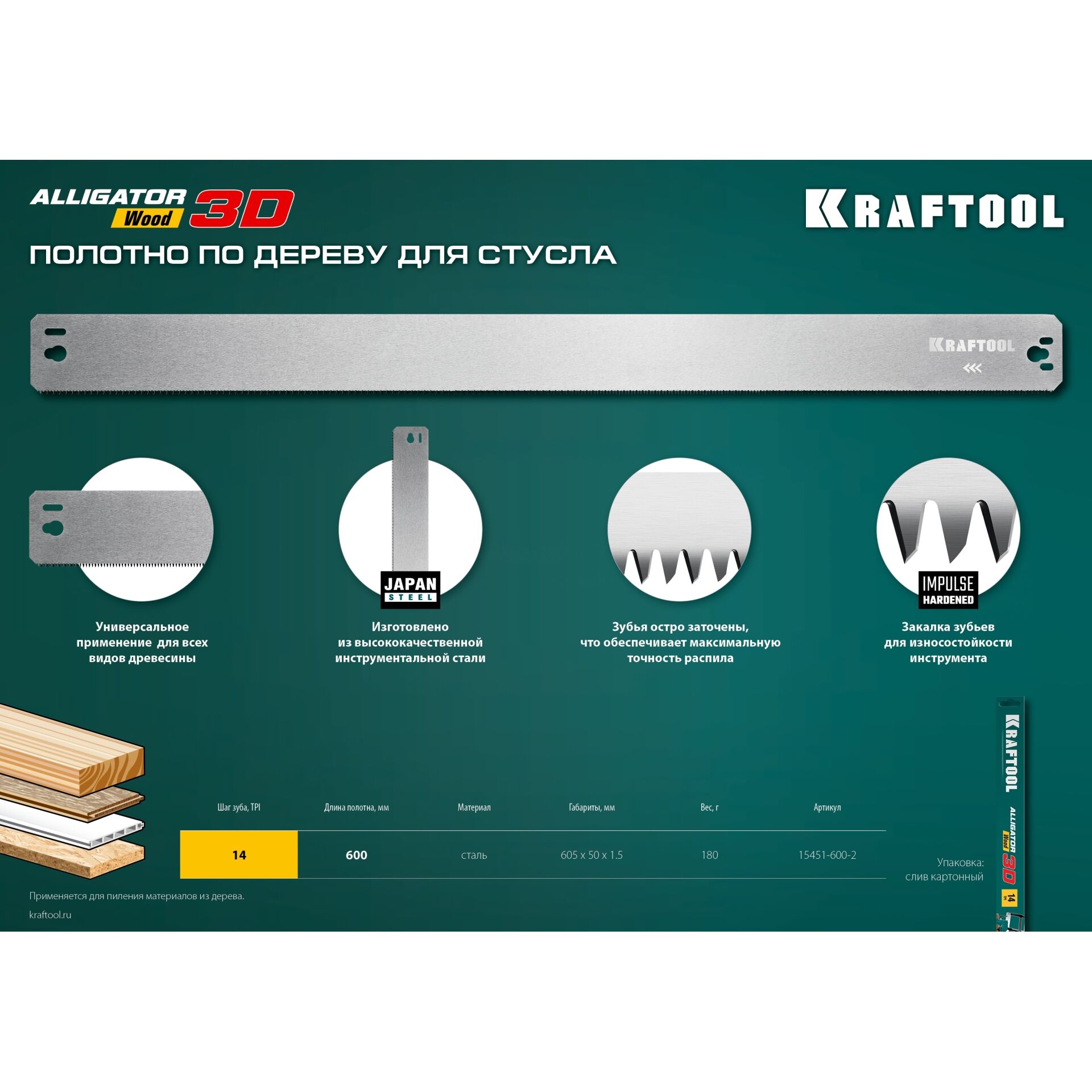 Купить Полотно Kraftool Для Сабельной Пилы